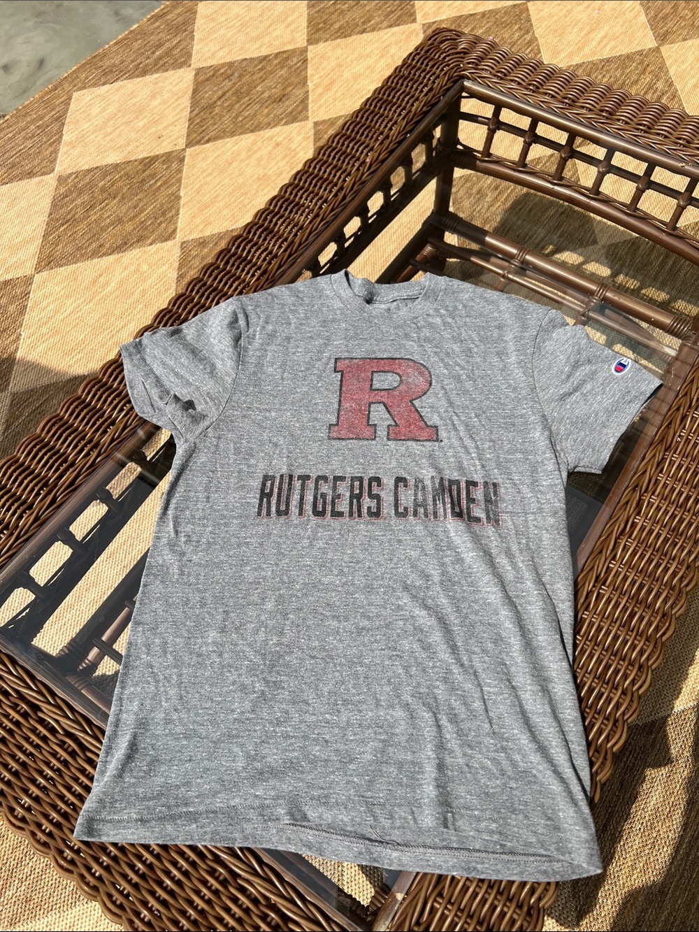 Champion Gray Rutgers Camden R Logo Tee